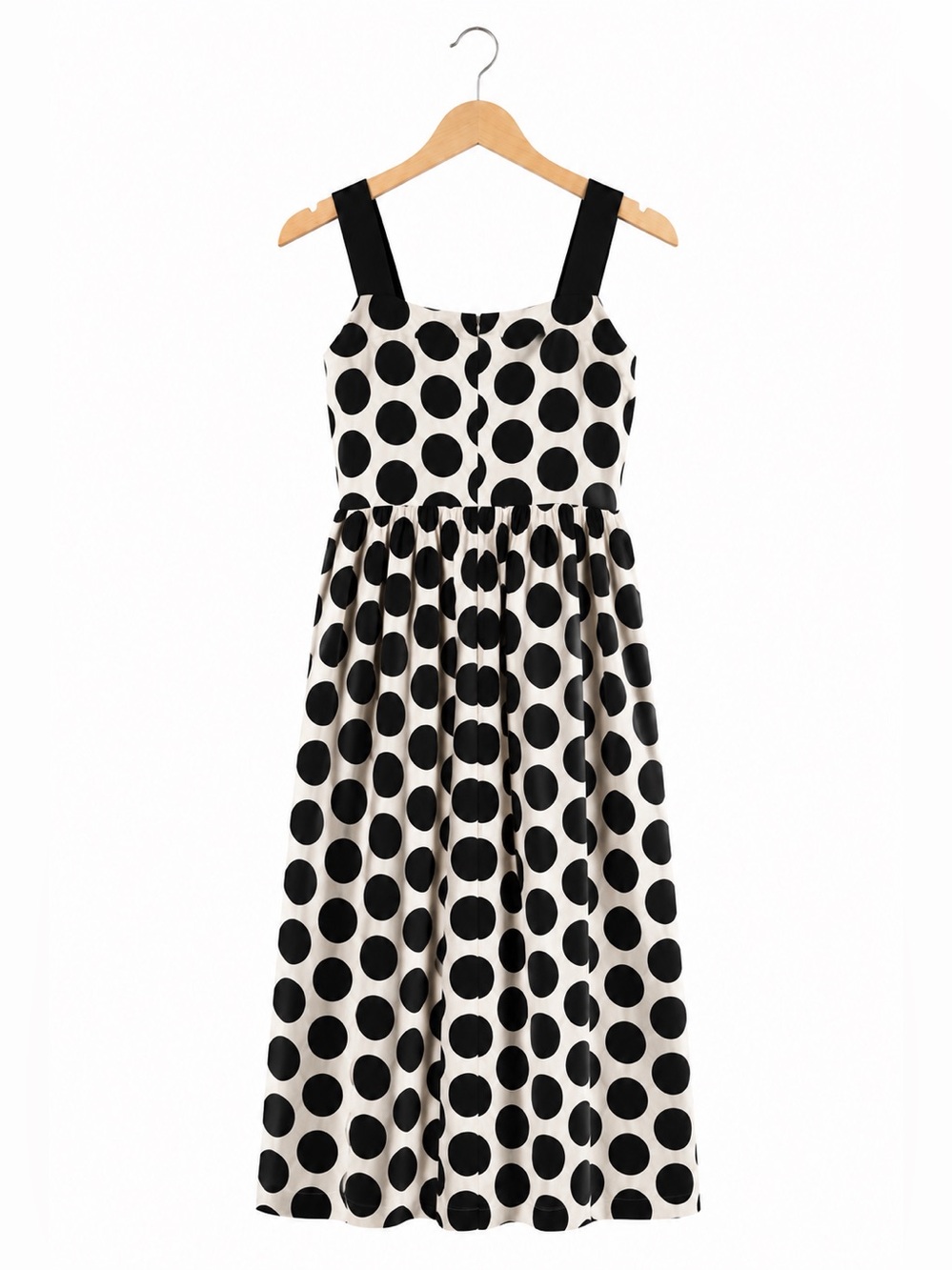 NWT Who What Wear Dress S Black White Polka Dot Linen Blend Sundress retro chic - Picture 2 of 5